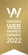 Deutscher Web Award 2022 Auszeichnung für den deutschen Web Award 2022